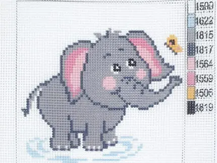 Kanwa z nadrukiem 15x15 - SŁONIK (1034)