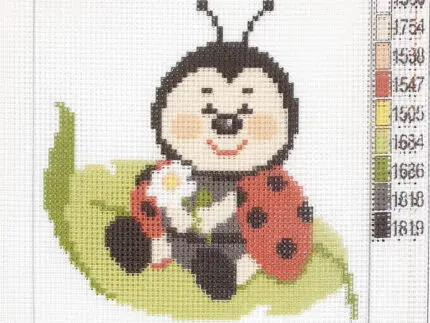 Kanwa z nadrukiem 15x15 - BIEDRONKA (1023)