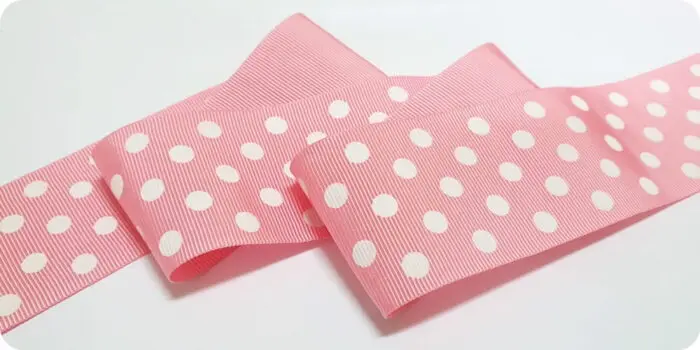 WSTĄŻKA tasiemka RYPSOWA w KROPKI GROSZKI 40mm