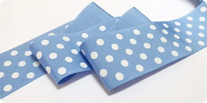 WSTĄŻKA tasiemka RYPSOWA w KROPKI GROSZKI 40mm