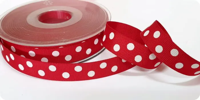 WSTĄŻKA tasiemka RYPSOWA w KROPKI GROSZKI 16mm