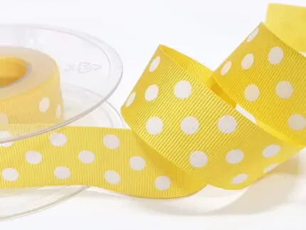 WSTĄŻKA tasiemka RYPSOWA w KROPKI GROSZKI 25mm