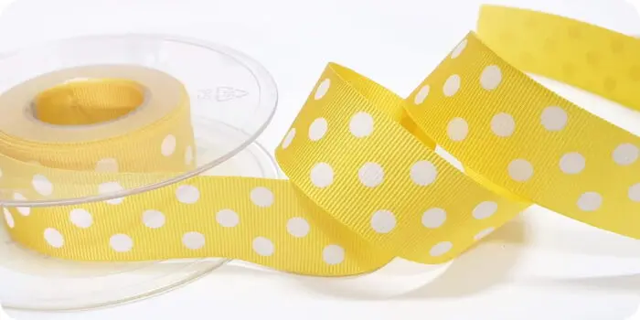WSTĄŻKA tasiemka RYPSOWA w KROPKI GROSZKI 25mm