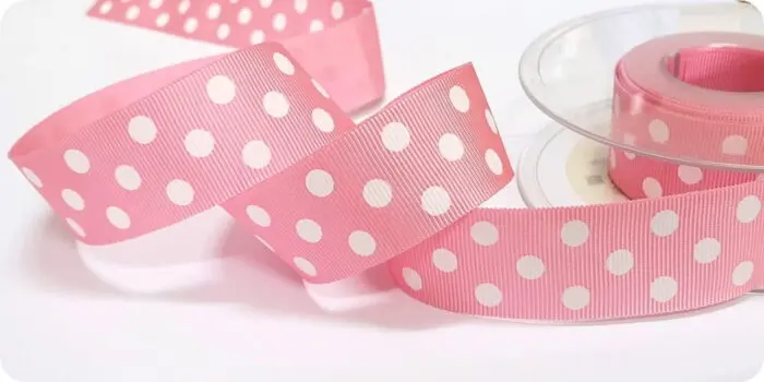 WSTĄŻKA tasiemka RYPSOWA w KROPKI GROSZKI 25mm