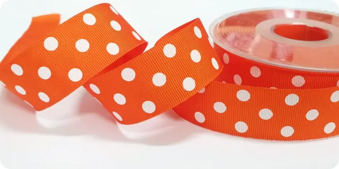 WSTĄŻKA tasiemka RYPSOWA w KROPKI GROSZKI 25mm