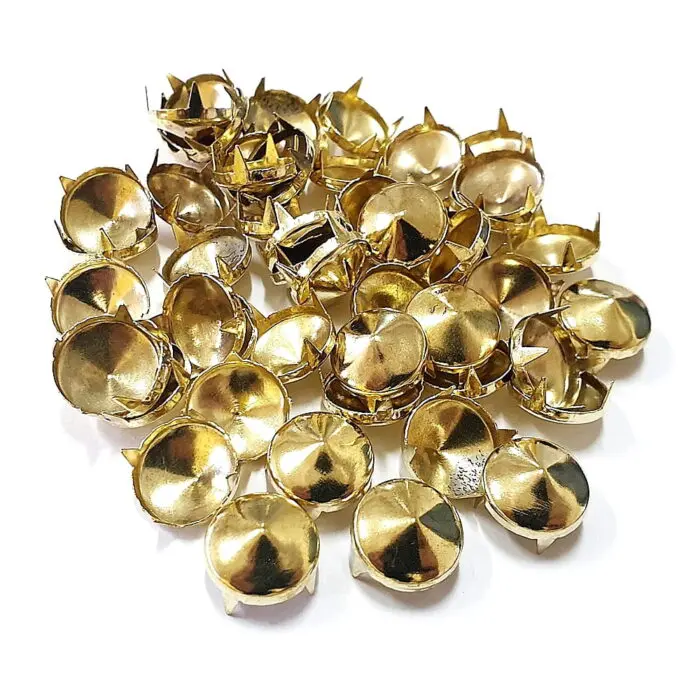 ĆWIEKI OKRĄGŁE STOŻKI ZŁOTE 14mm - 50 sztuk