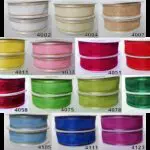 Wstążka SZYFONOWA ze ZŁOTYM BRZEGIEM 38mm NA METRY