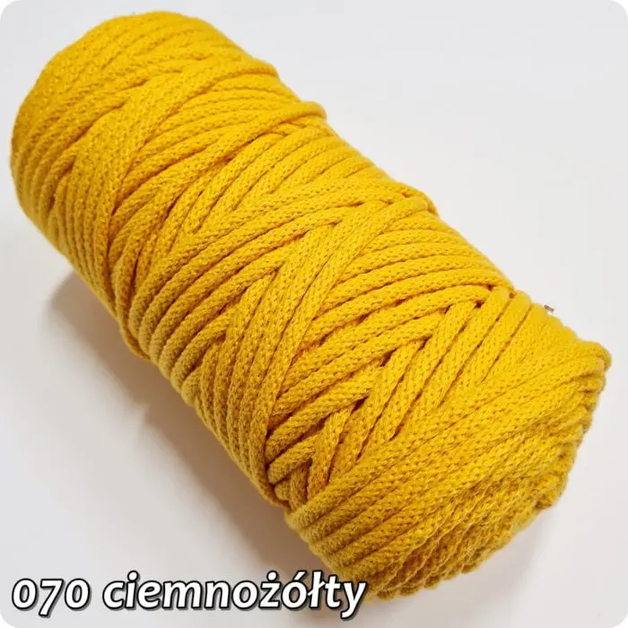 Sznurek pleciony BAWEŁNIANY 5mm na metry