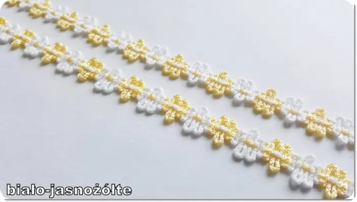 TAŚMA OZDOBNA KWIATKI Z DZIANINY 11 mm RÓŻNE KOLORY