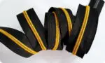 ZAMEK, TAŚMA SUWAKOWA CZARNO ŻÓŁTO-ZŁOTA 5 mm + 1 suwak