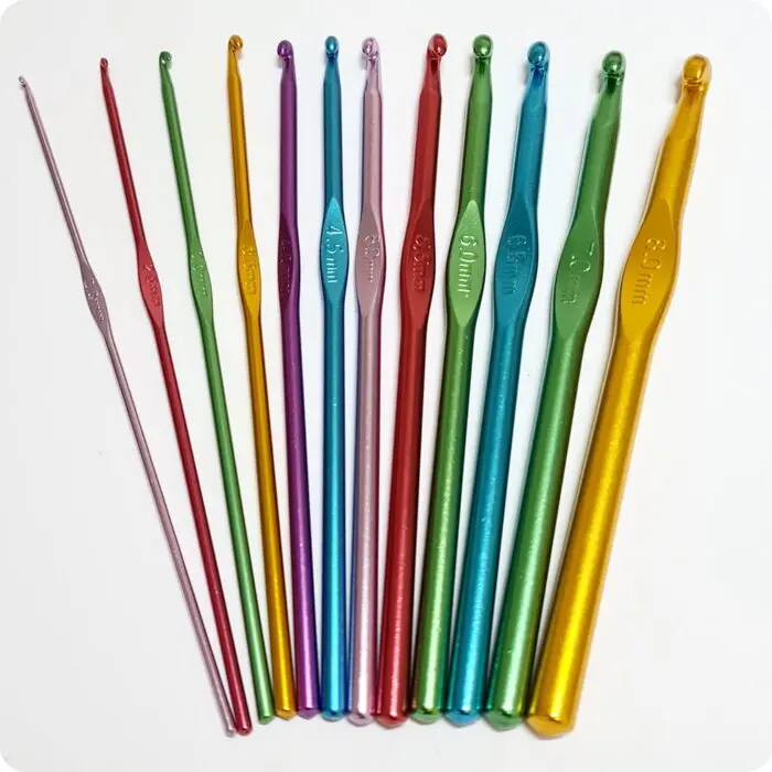 ZESTAW KOLOROWYCH SZYDEŁEK aluminiowych od 2 do 8 mm