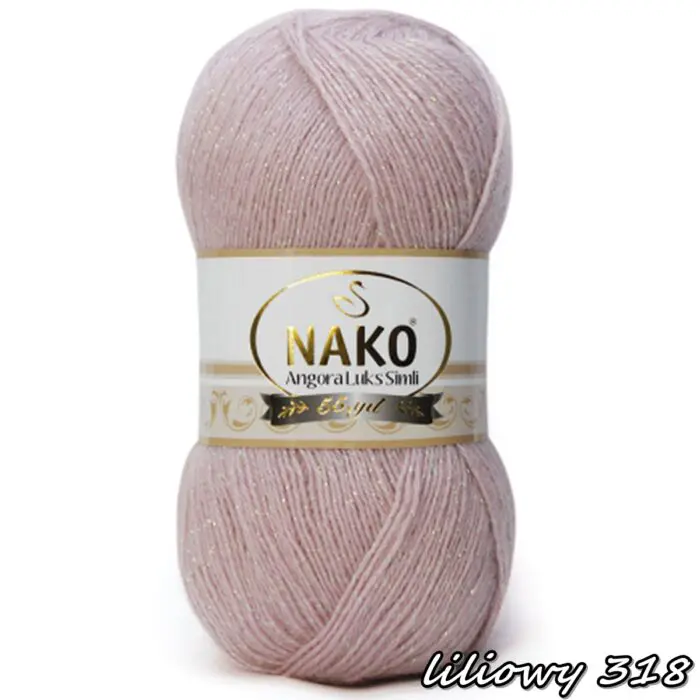 Włóczka NAKO ANGORA LUKS SIMLI 100g/500m - akryl + moher + wełna + nitka metalizowana