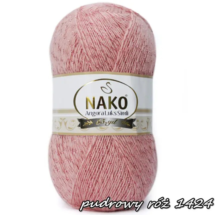 Włóczka NAKO ANGORA LUKS SIMLI 100g/500m - akryl + moher + wełna + nitka metalizowana