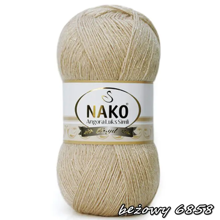Włóczka NAKO ANGORA LUKS SIMLI 100g/500m - akryl + moher + wełna + nitka metalizowana