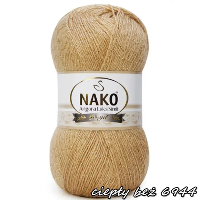 Włóczka NAKO ANGORA LUKS SIMLI 100g/500m - akryl + moher + wełna + nitka metalizowana