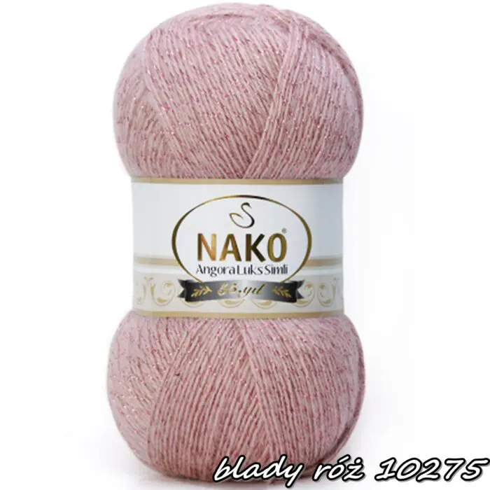 Włóczka NAKO ANGORA LUKS SIMLI 100g/500m - akryl + moher + wełna + nitka metalizowana