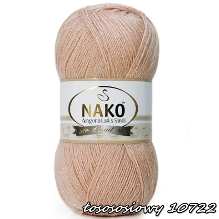 Włóczka NAKO ANGORA LUKS SIMLI 100g/500m - akryl + moher + wełna + nitka metalizowana