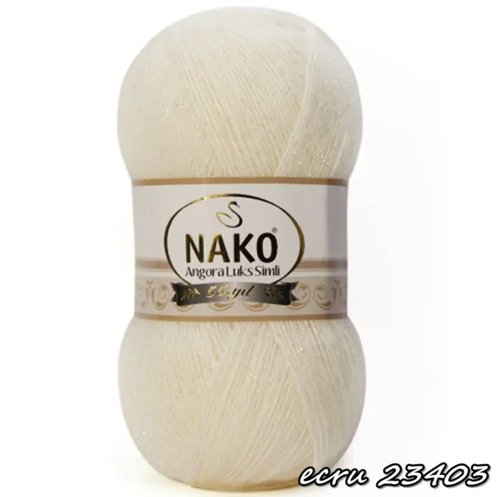 Włóczka NAKO ANGORA LUKS SIMLI 100g/500m - akryl + moher + wełna + nitka metalizowana