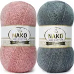 Włóczka NAKO ANGORA LUKS SIMLI 100g/500m - akryl + moher + wełna + nitka metalizowana