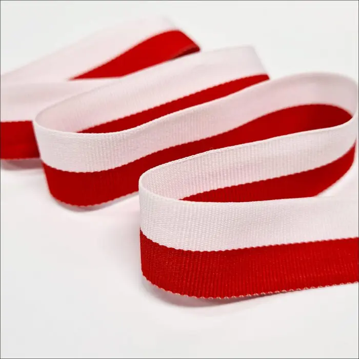Taśma ORDEROWA biało-czerwona FLAGA 30mm