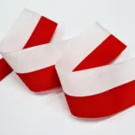 Taśma ORDEROWA biało-czerwona FLAGA 40mm