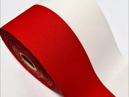 Taśma ORDEROWA biało-czerwona FLAGA 100mm