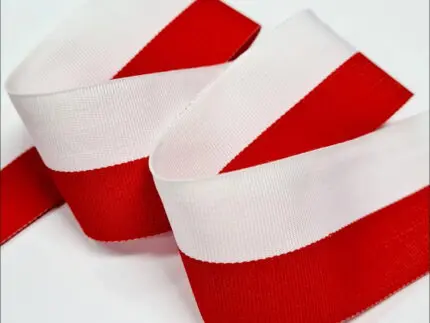 Taśma ORDEROWA biało-czerwona FLAGA 50mm
