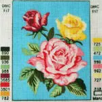 Kanwa z nadrukiem RÓŻE (3293)