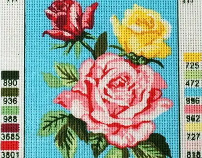 Kanwa z nadrukiem RÓŻE (3293)