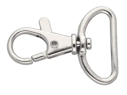 Karabińczyk metalowy SREBRNY rybka 25mm