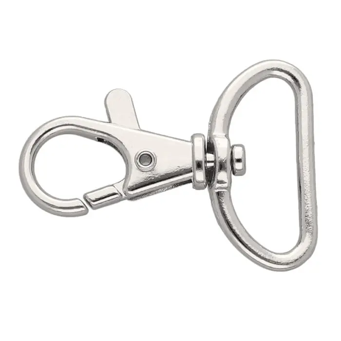 Karabińczyk metalowy SREBRNY rybka 25mm