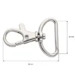 Karabińczyk metalowy SREBRNY rybka 25mm