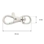 Karabińczyk metalowy SREBRNY rybka 9mm