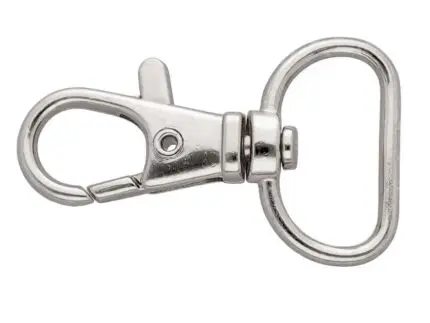 Karabińczyk metalowy SREBRNY rybka 20mm