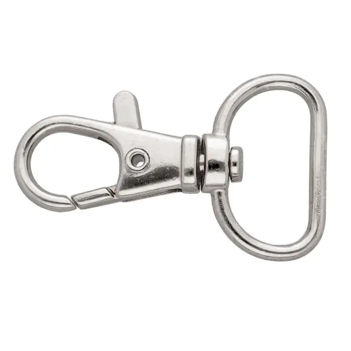 Karabińczyk metalowy SREBRNY rybka 20mm