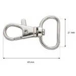 Karabińczyk metalowy SREBRNY rybka 20mm