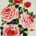 Kanwa z nadrukiem KWIATY (3118)