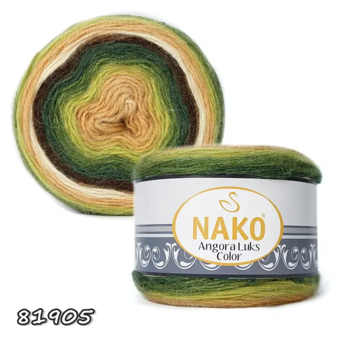 Włóczka NAKO ANGORA LUKS COLOR 150g/810m akryl + wełna + moher