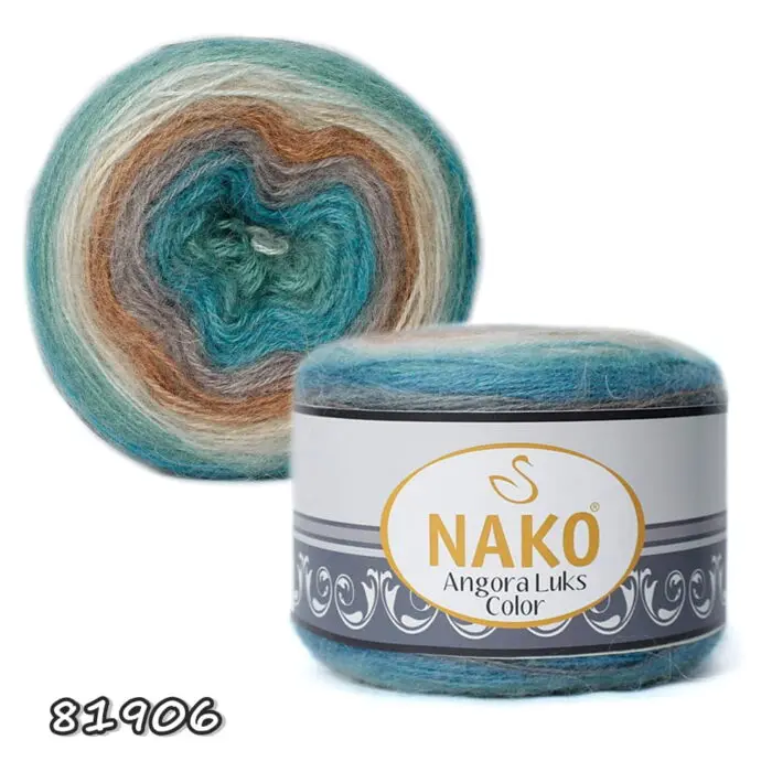 Włóczka NAKO ANGORA LUKS COLOR 150g/810m akryl + wełna + moher