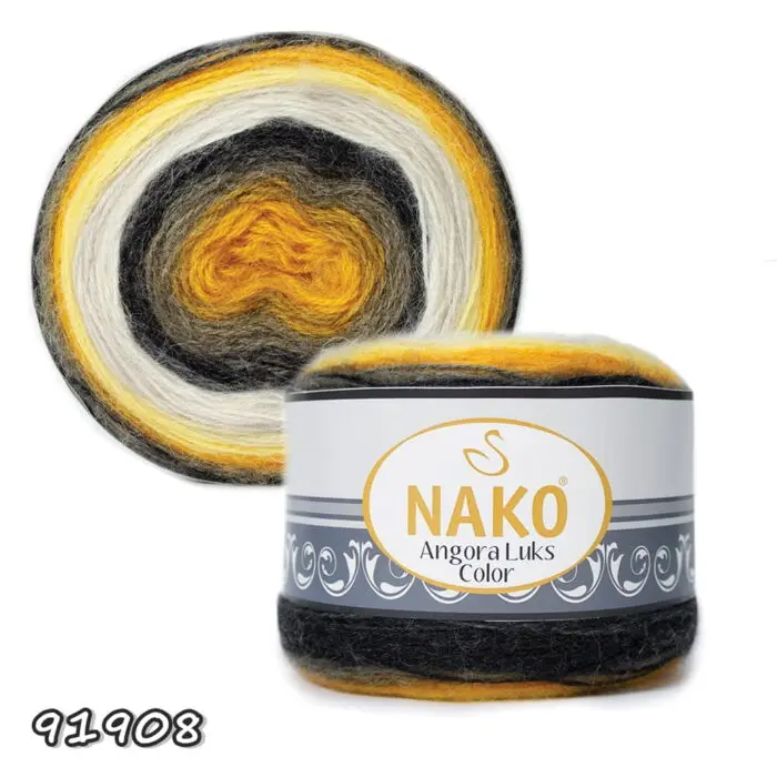 Włóczka NAKO ANGORA LUKS COLOR 150g/810m akryl + wełna + moher