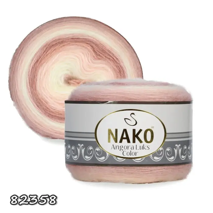 Włóczka NAKO ANGORA LUKS COLOR 150g/810m akryl + wełna + moher