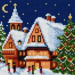 Kanwa z nadrukiem 15x15 - ZIMA (1002)