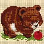 Kanwa z nadrukiem 15x15 NIEDŹWIADEK (1006)