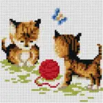 Kanwa z nadrukiem 15x15 KOTKI (1009)