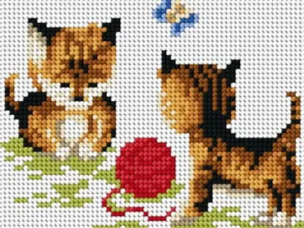 Kanwa z nadrukiem 15x15 KOTKI (1009)