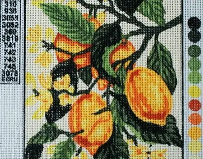 Kanwa z nadrukiem OWOCE CYTRYNY (3162)