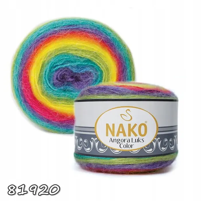 Włóczka NAKO ANGORA LUKS COLOR 150g/810m akryl + wełna + moher
