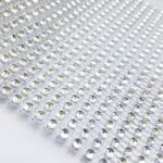 TAŚMA OZDOBNA SREBRNA szer. 12 cm, imitacja cyrkonii