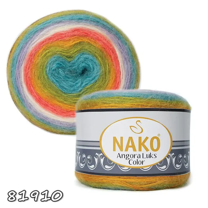 Włóczka NAKO ANGORA LUKS COLOR 150g/810m akryl + wełna + moher