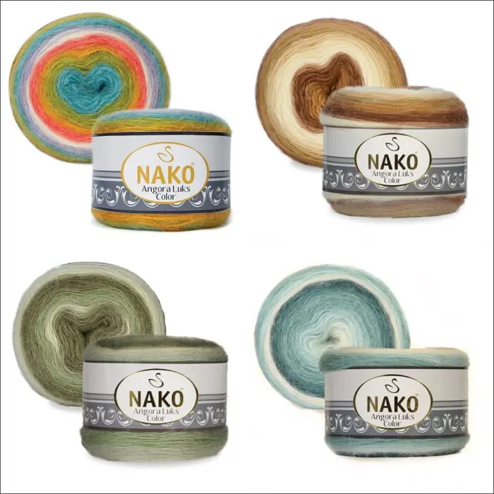 Włóczka NAKO ANGORA LUKS COLOR 150g/810m akryl + wełna + moher